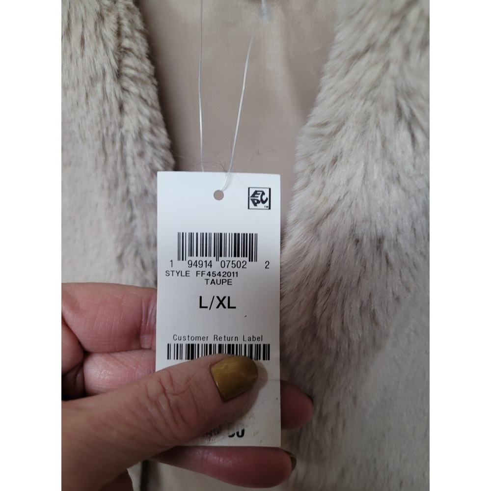 Inc International Concepts Women's Faux-fur Vest - Taupe -‎ Size L/XL - Picture 5 of 9